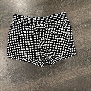 Women’s J Crew A5331 Black with White Polka Dots Shorts Size 0